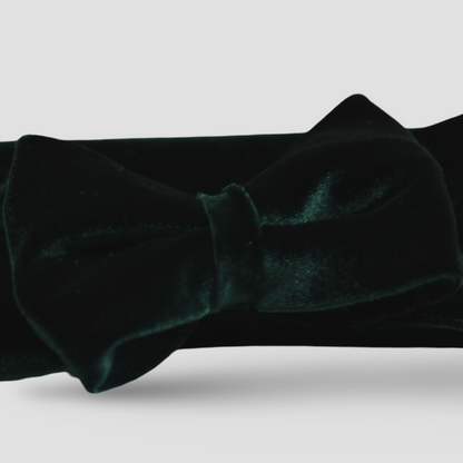 Velvet Bow Headband | Hunter Green