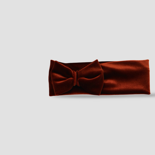 Velvet Bow Headband | Rust