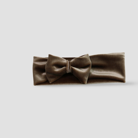 Velvet Bow Headband | Champagne