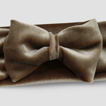 Velvet Bow Headband | Champagne